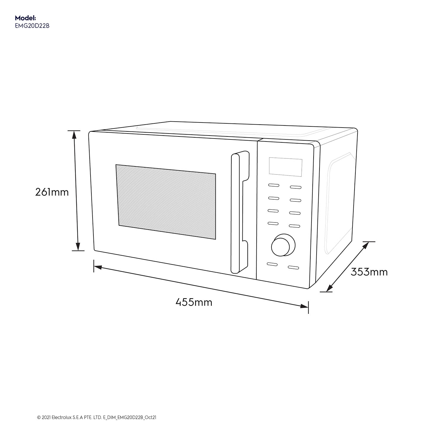 20L Solo Grill Microwave Oven EMG20D22B